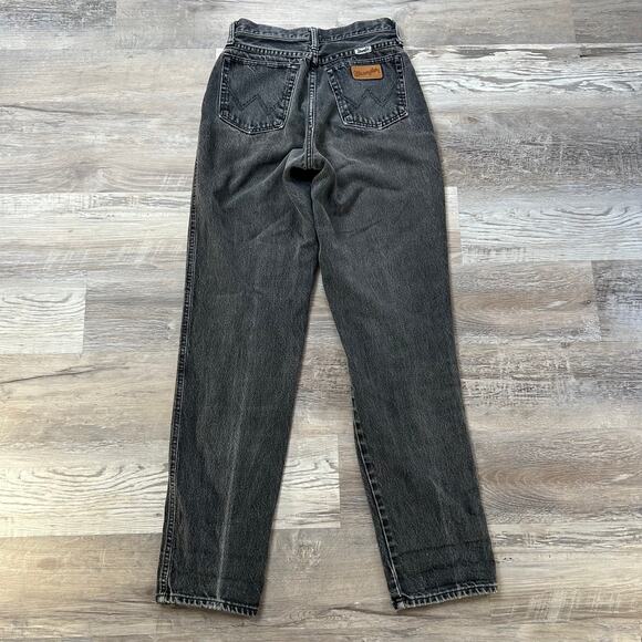 Vintage Wrangler Black Wash Jeans Made in U 4 High Rise 100% Cotton - Picture 2 of 6